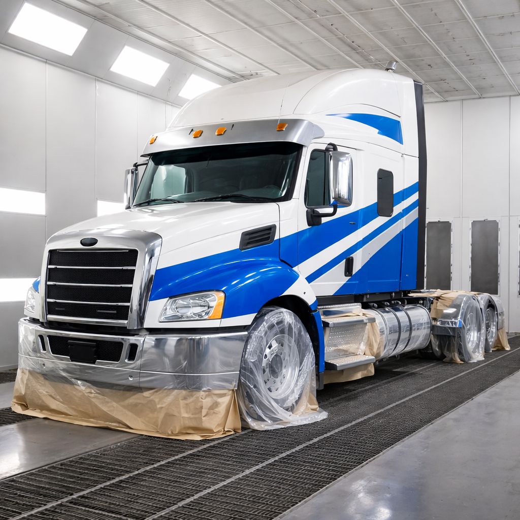 Truck cab and chassis painting