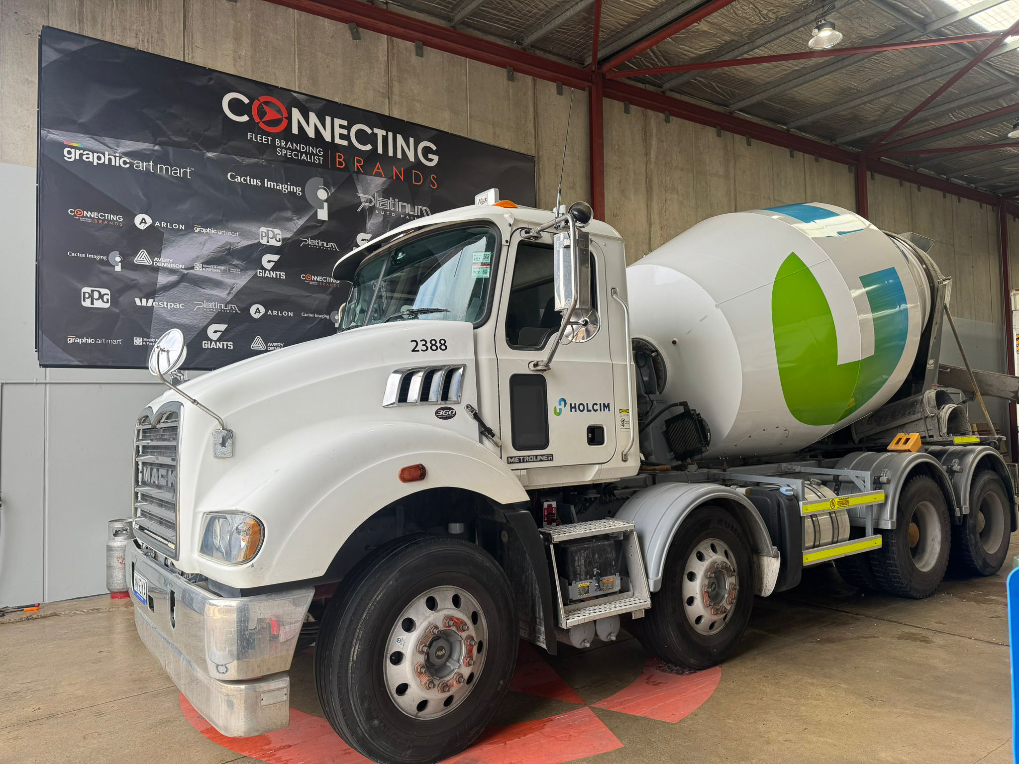 Holcim cement truck branding